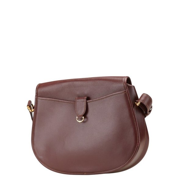 Cartier Must Line Crossbody Shoulder Bag Wine Red Bordeaux Leather Women's - Picture 2 of 10